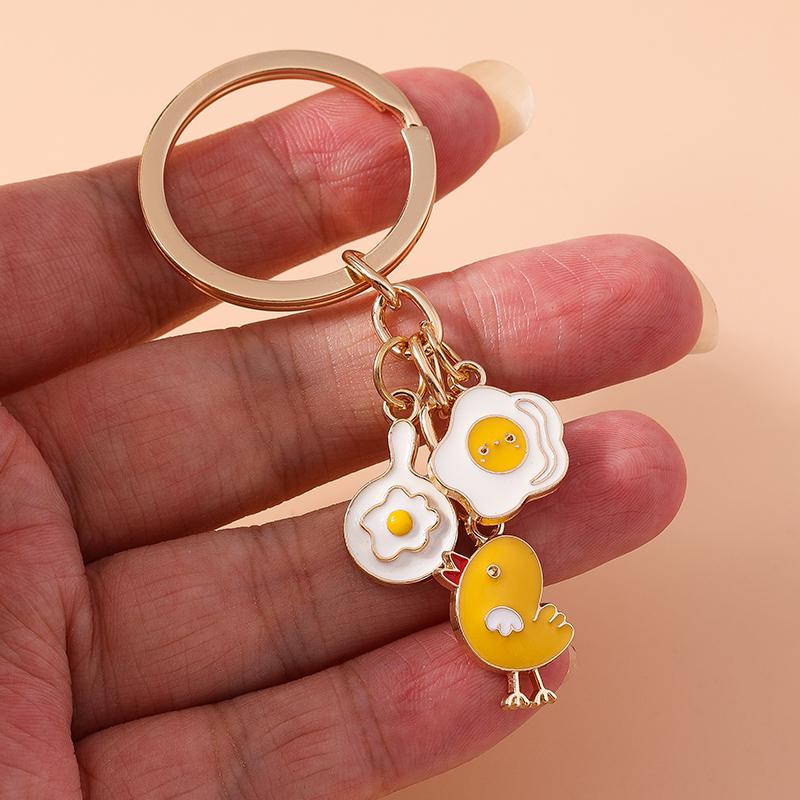 Cute Enamel Animal Duck Keychain Chicken Key Ring Pendant for Key Holder Women Girls Handbag Decor Handmade Jewelry Gift
