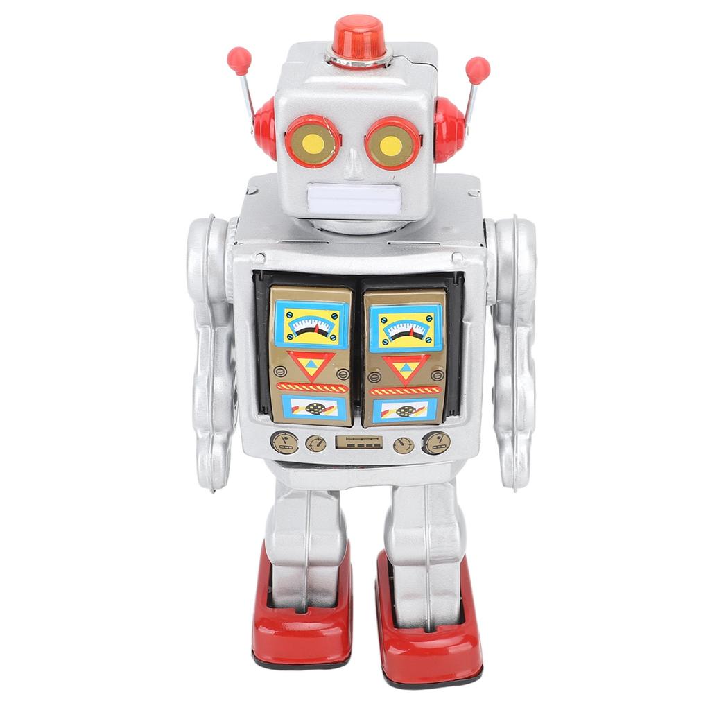 Metal Tin Robot Toy Retro Electric Rotating Figures Model Adult Collection Kids Gift