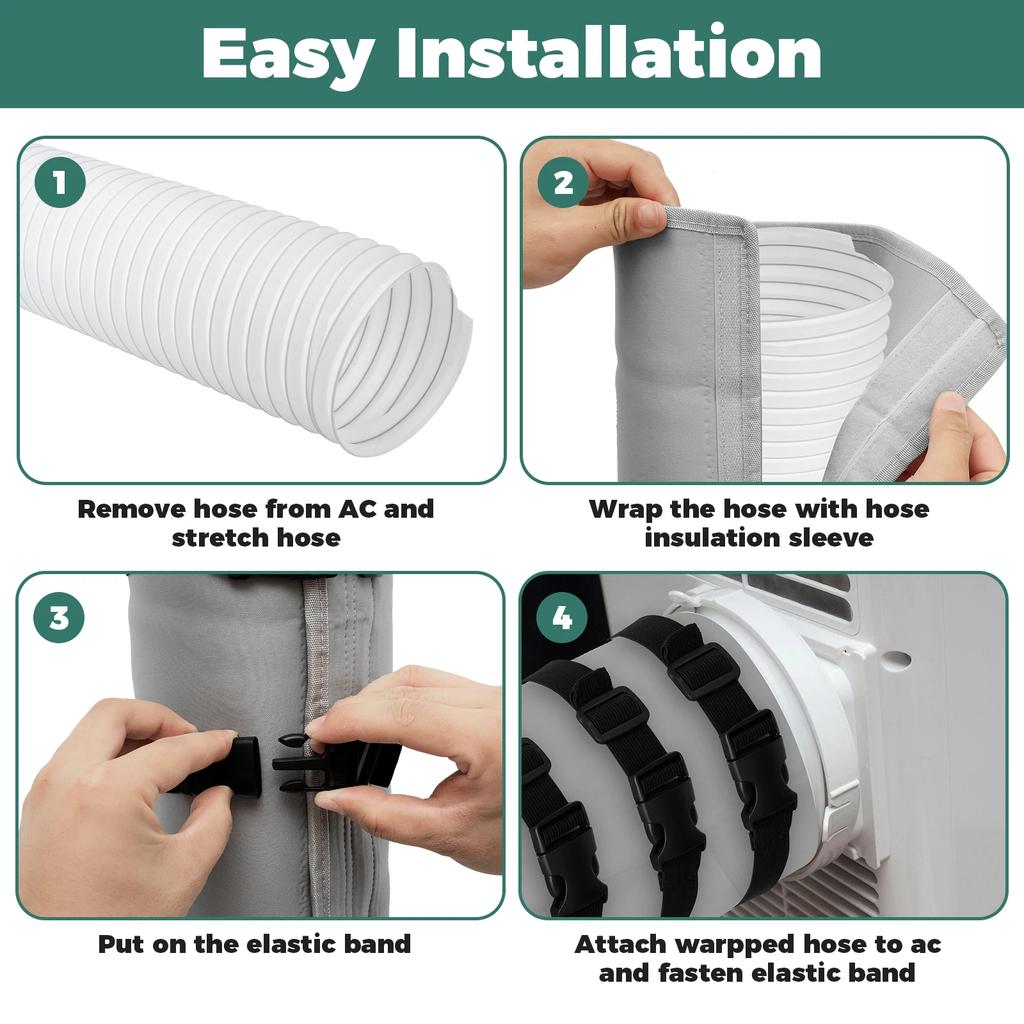 Portable Air Conditioner Hose Protection Cover AC Hose Duct Vent Cover for Most 5inch to 5.9inch Exhaust Hose Easy Installation