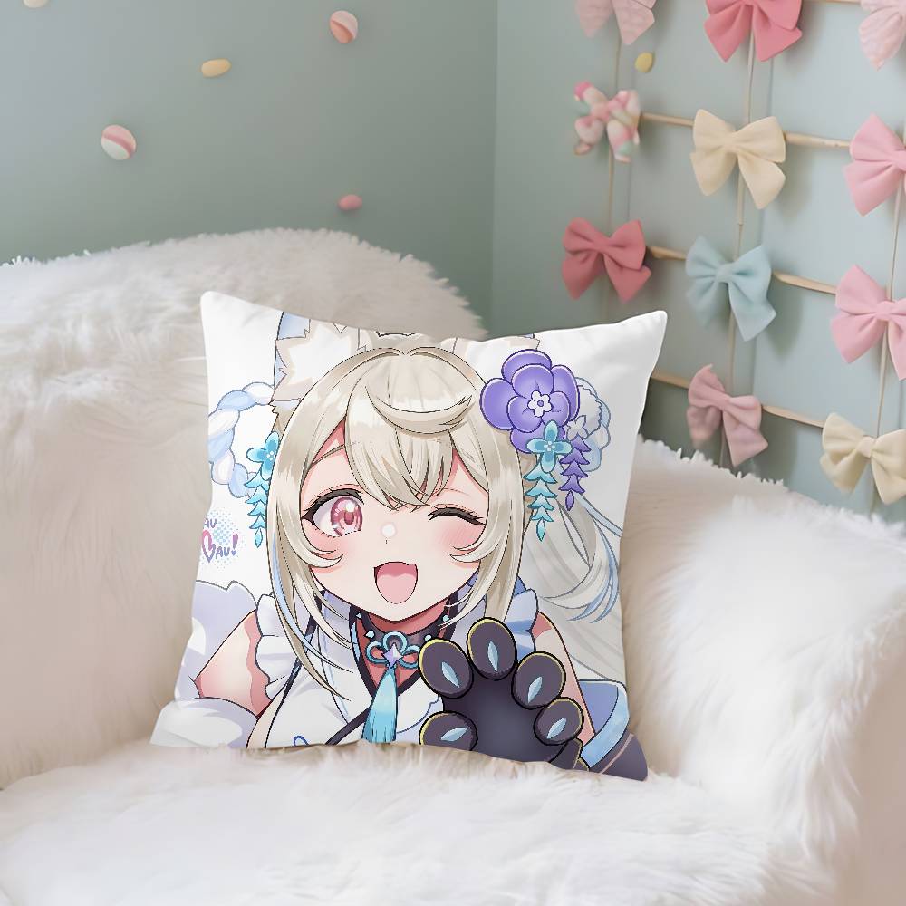 Fuwawa Mococo Hololive Vtuber Pillow Case Pillows For Cover Home Decor Items Living Room Decoration Cushion Covers