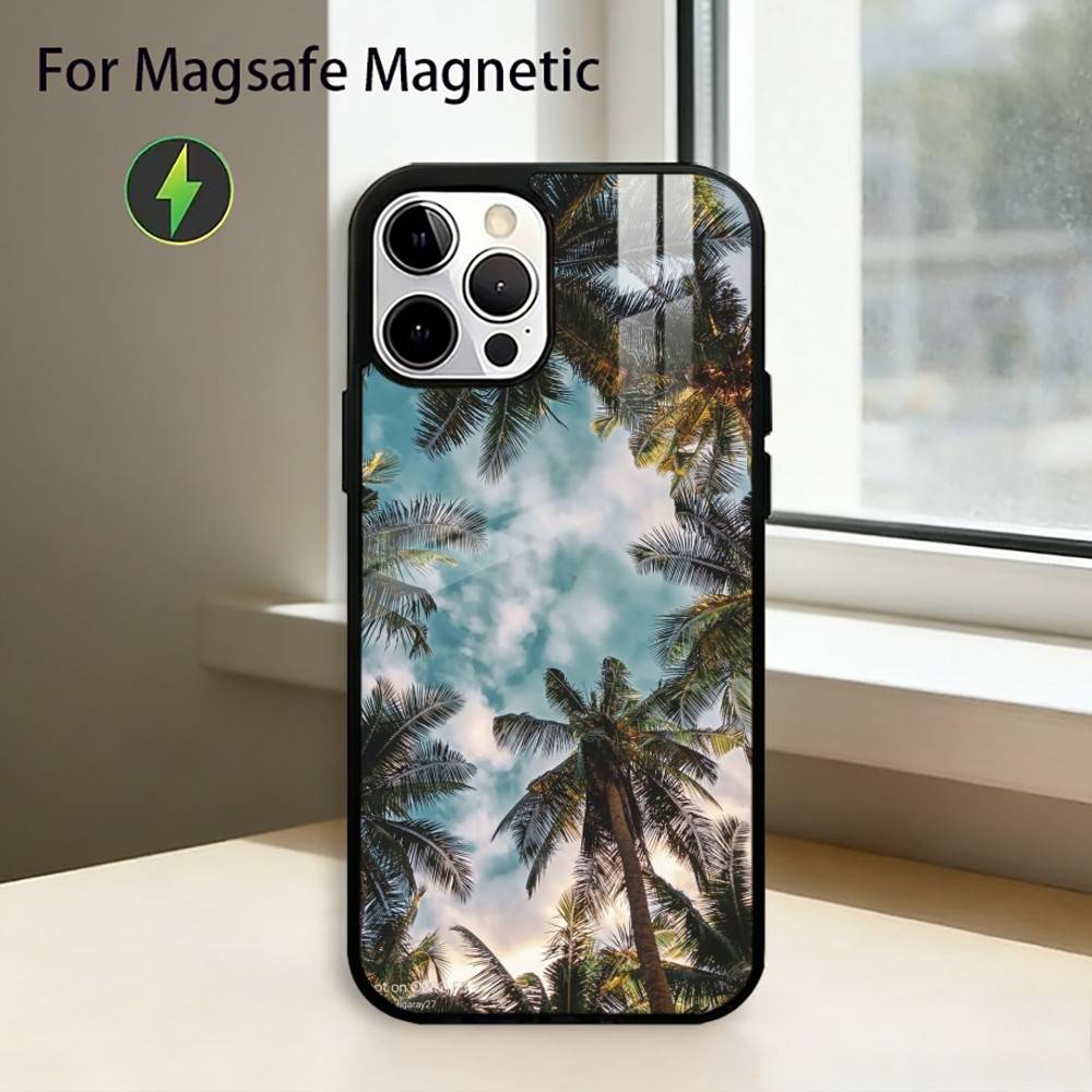 

Coconut Palm T-Tree Phone Case For iPhone17,16,15,14,13,12,11 Plus,Pro Magnetic with Magsafe Wireless Charging iPhone16PRO