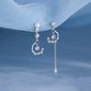 Korean Exquisite Cloud Crystal Tassel Earrings for Women Asymmetrical Planet Moon Drop Earrings Girls Party Daily Jewelry Gift