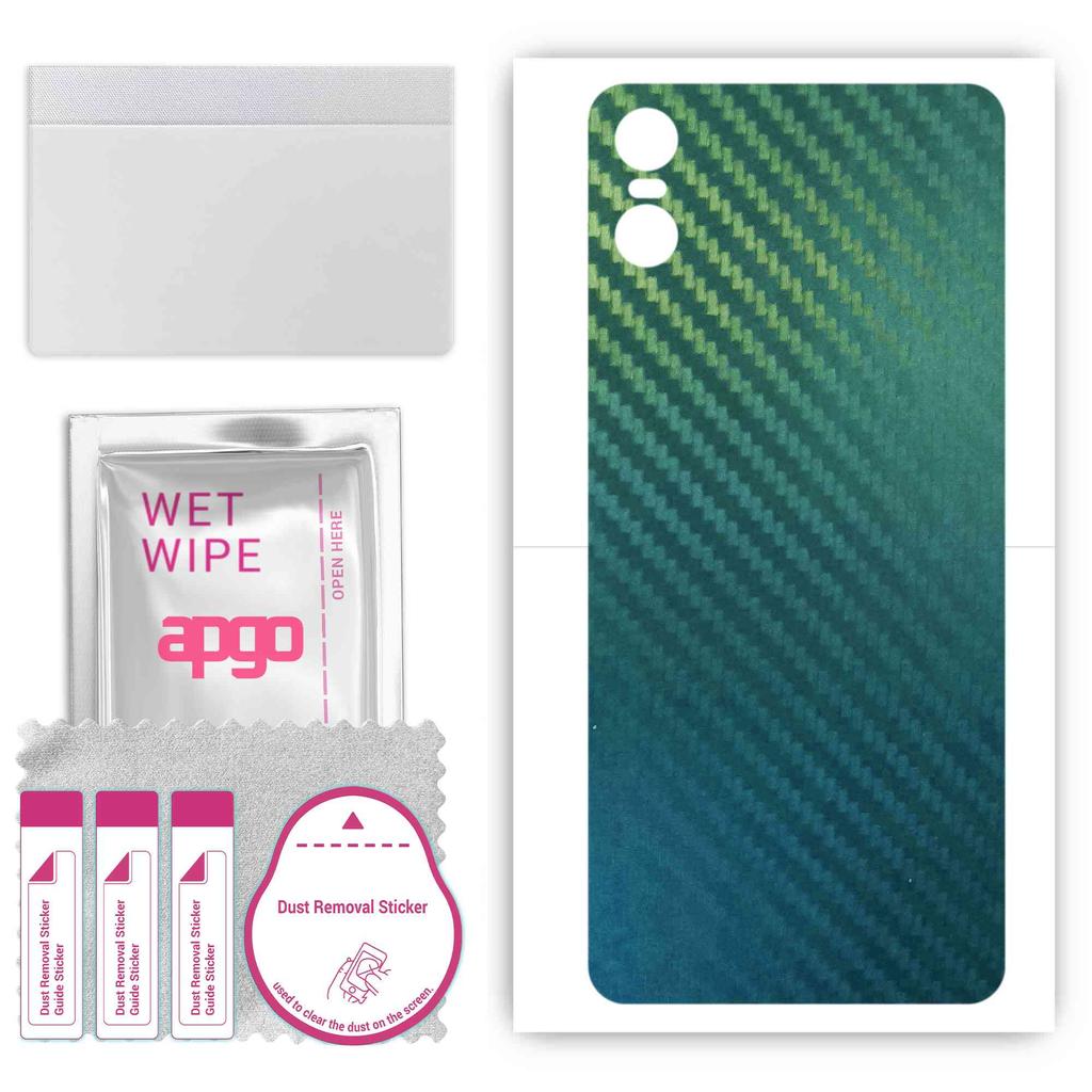 apgo Autocolant protector pentru spate compatibil cu Motorola One (P30 Joacă), Film de ambalare, folie, vinil - Model Carbon Chameleon CAKA1