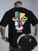Men Artist T-shirt Fashion 2026 Summer Daily Outdoor Sportswear Vintage Cubist Print Cotton Tees Casual Short Sleeve Unisex