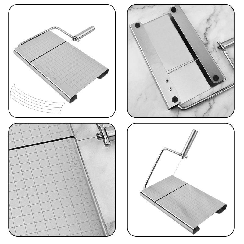 Stainless Steel Cheese Slicer with Scale Kitchen Butter Knife for Home Cheese Slicer Ham Cheese Slicer