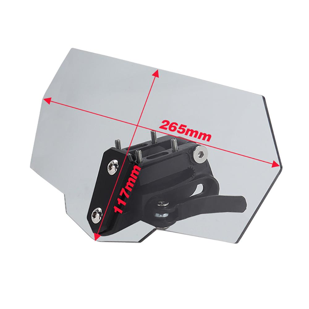 Universal Motorcycle Windshield Extension Adjustable Spoiler Clamp-On Windscreen Deflector For BMW KAWASAKI YAMAHA HONDA SUZUKI