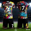 2-delt Sommer Børne Afslappet Sport Trend 3D Mønster Printet Mønster Rund Hals T-shirt og Shorts Sæt