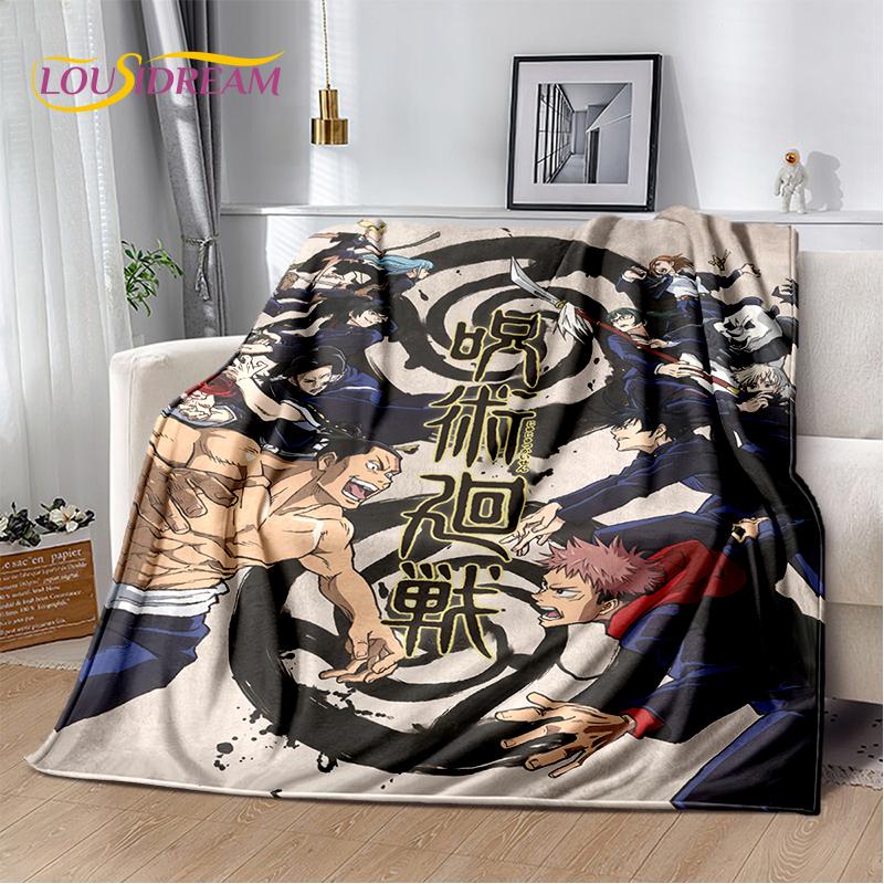 3D Jujutsu Kaisen Anime Cartoon Itadori Yuji Soft Flannel Blanket,Throw Blanket Comfortable Blanket for Picnic Beds Sofa Home