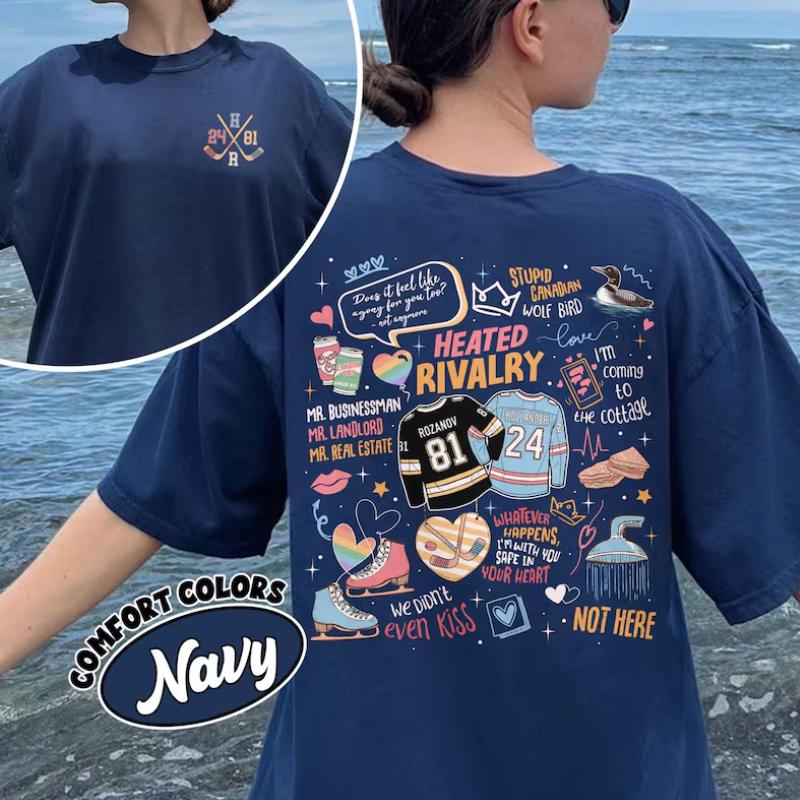 

Heated Rivalry RoUnisexce Comfort Color Shirt Hollanov Couple Hockey Rivals RoUnisexce Book TShirt Movie Book Fans Graphic Tee Gift 4XL