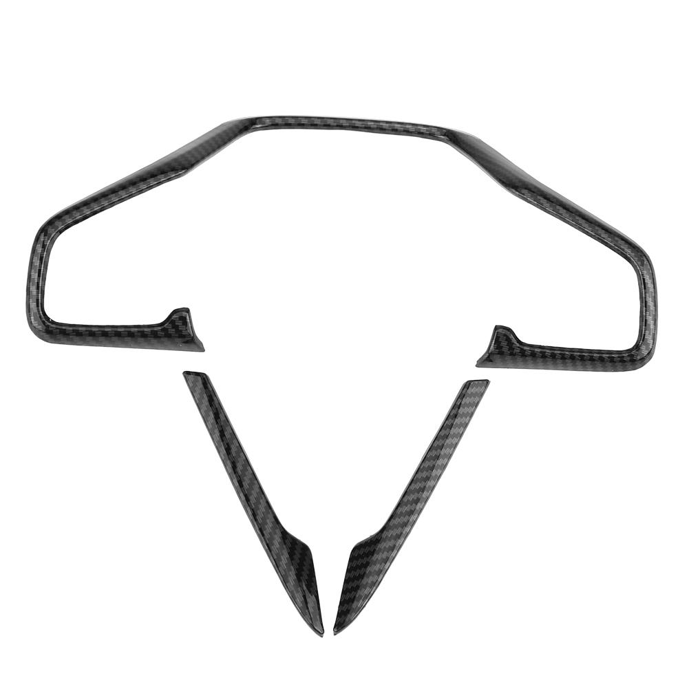 3pcs Carbon     Car Steering Wheel Frame Cover Trim Fit for     10th 16-18