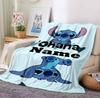 Custom Name Stitch's Sign Flannel Blanket Throw Blanket Soft Warm Sofa Bed Decor Unique Gift