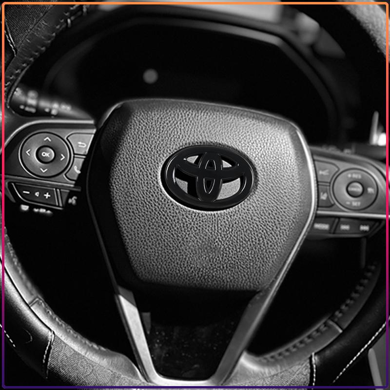 1Pcs Car Steering Wheel Emblem Badge Decal Sticker Auto Styling Decor Fit For Toyota Fortuner Chr Verso Prius Hiace Yaris Trd Corolla