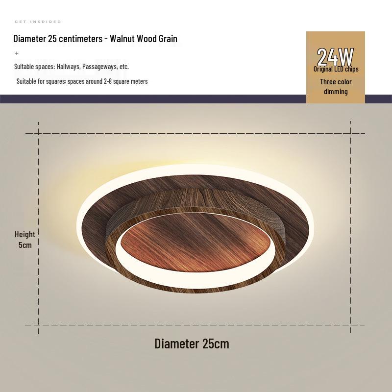 Nordische minimalistische Deckenleuchte für Flure, Eingänge, Balkone und Garderoben - Schwarz-Weiß-Design.