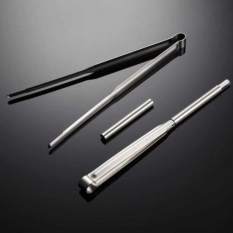 Detachable 304 Stainless Steel Chopstick Tongs Traning Meat Clips Public Food Clip for Kitchen Hotel Serving Meat Fruits Snacks
