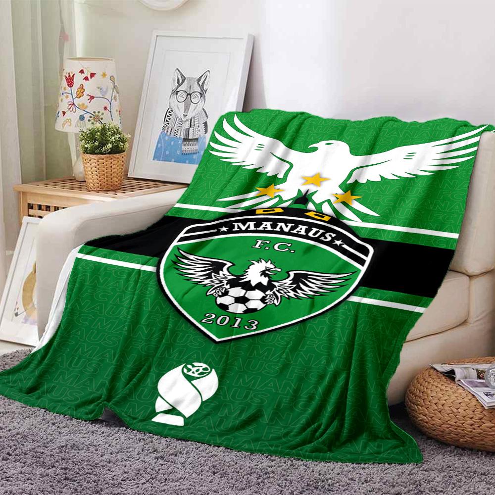 MANAUS FC Print Flannel Blanket High Quality Warm Comfortable Cover for All Seasons Perfect for Gifts Home Decor