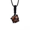 Hand-Woven Crystal Rough Stone Natural Stone Black Mesh Pocket Necklace Mesh Pocket Sweater Chain N702