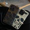 Luxury Skeleton Skull Case for iPhone 16 11 12 13 14 15 Pro Max Phone Shockproof Back Cover Camera Full Protect Hollow Funda