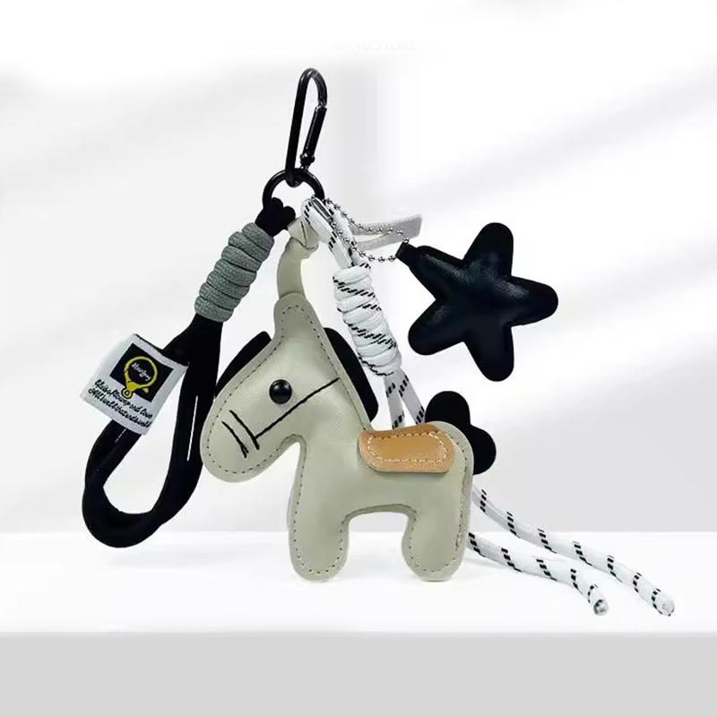 Pony Keychain Leather Backpack Charm Personalized Car Keychain Bag Pendant Miu Purse Femme Handbag Strap Decoration Gift