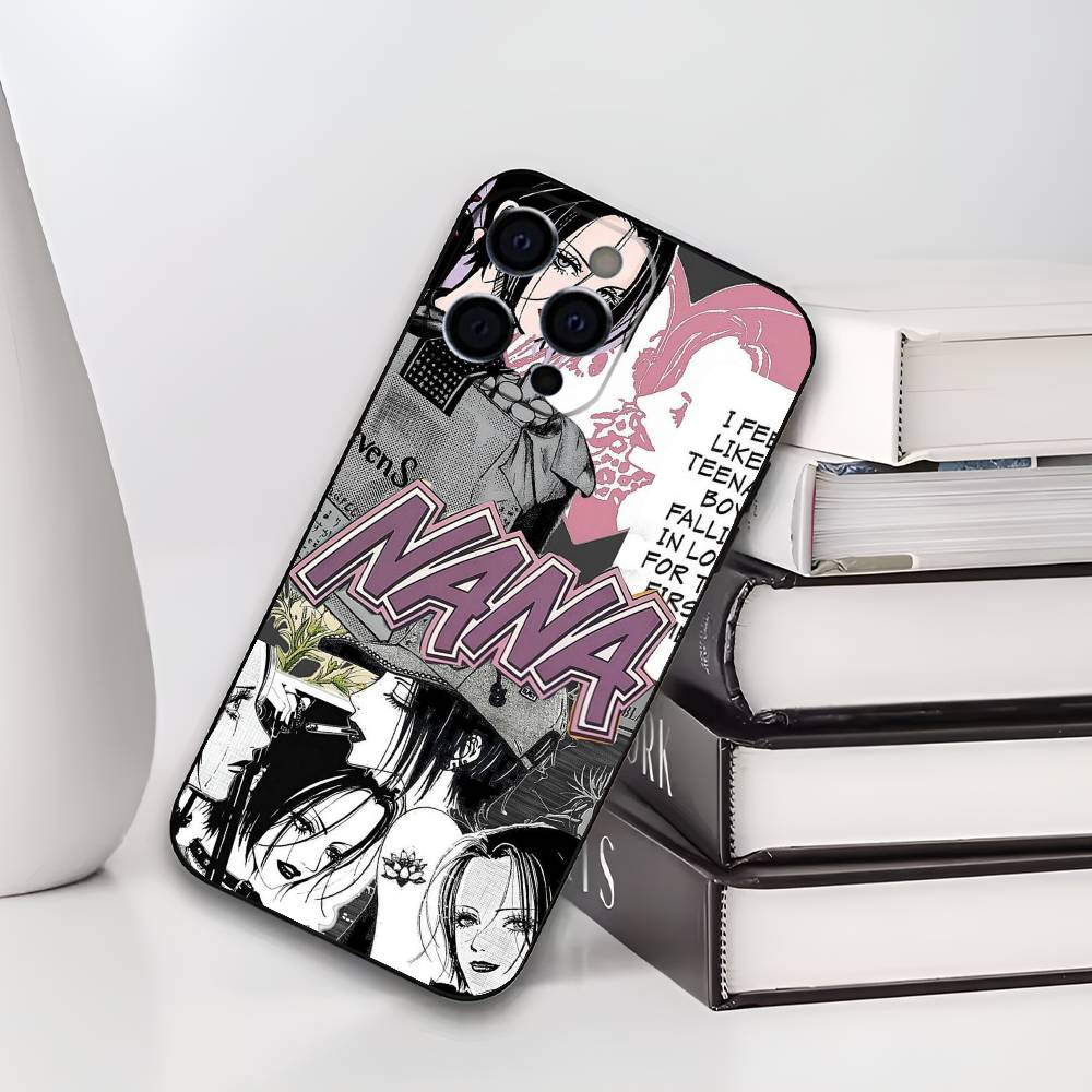 Anime N-NANA Phone Case For iPhone 17,16,15,14,13,12,11 Plus,Pro Max,XS,Soft Black Cover