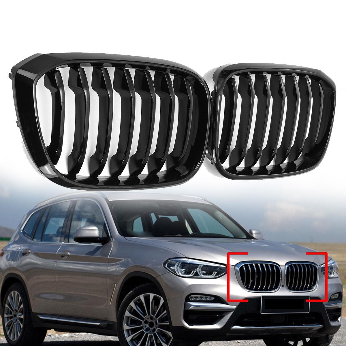

1 пара глянцевых черных автомобильных передних бамперов, верхняя решетка, решетки для почек для BMW G01 G08 X3 G02 X4 2018-2022