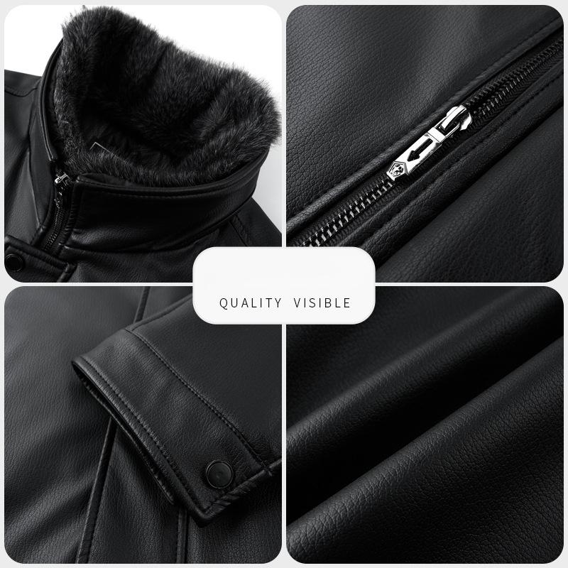 Large size down jacket for young and middle-aged men genuine leather coat thickened casual loose jacket sheep