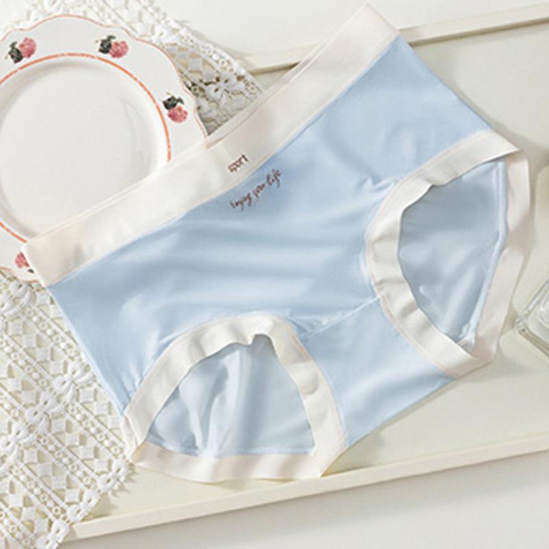 Japanese Seamless Ice Silk Lace Panties - Breathable Nude Feel Mulberry Silk Briefs