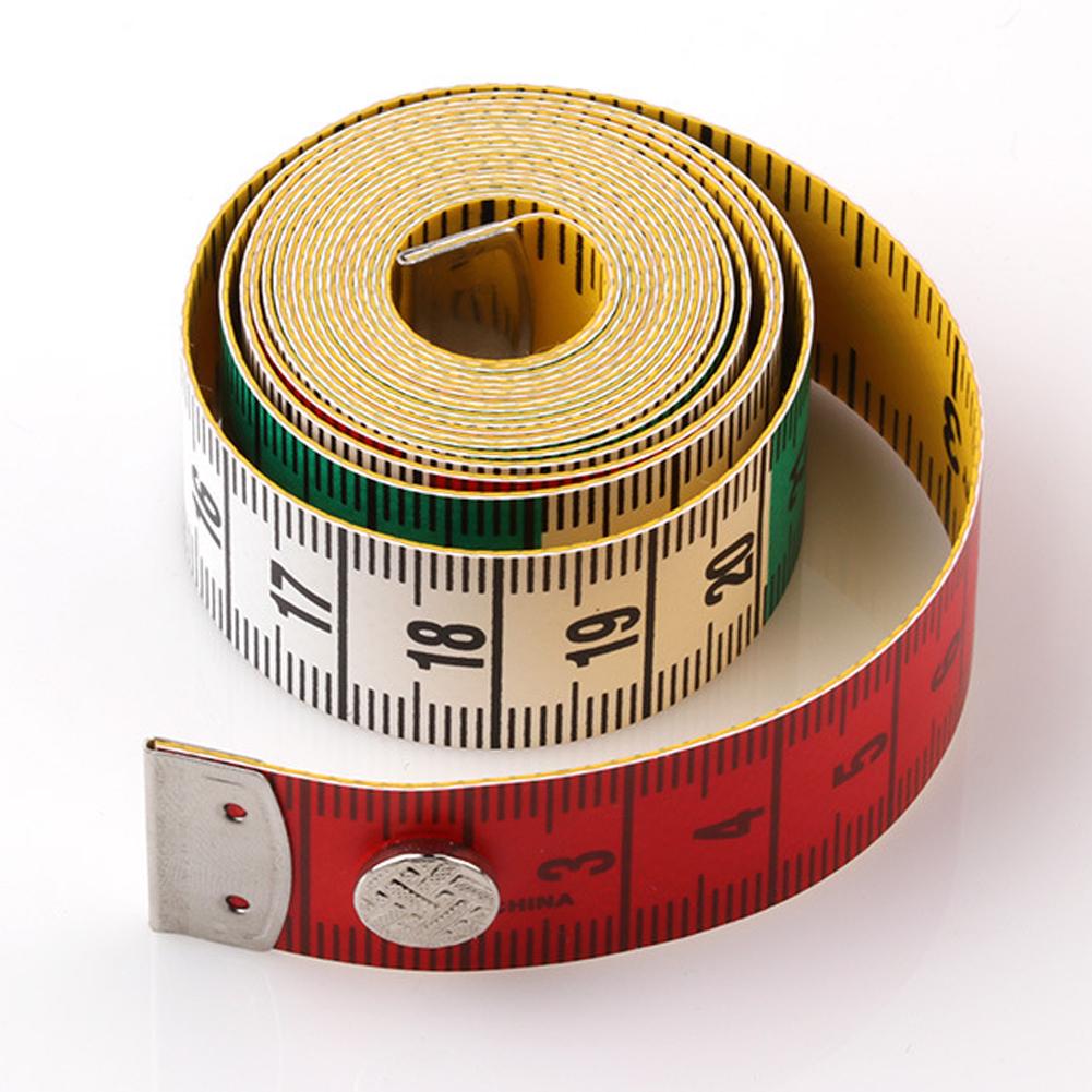 60"/150 cm Leder-Körpermesslineal Nähen Stoff Schneider Maßband Weiches flaches Lineal mit Knopf
