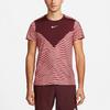 Nike Court Dri-FIT Slam Striped Colorblock Crew Neck Short Sleeve Tee Men Tops Night-Maroon DV0702-681
