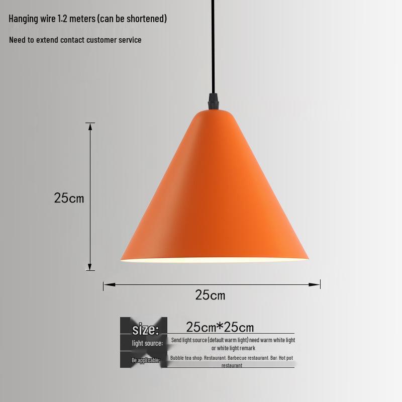 Orange Nordic Industrial Pendant Light for Restaurants & Bars