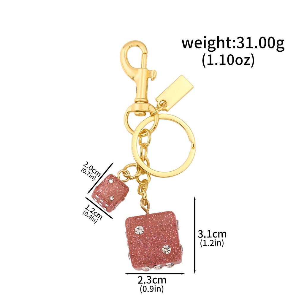 Fashionable Irregular Shape Dice Billiard Bag Pendant Metal Keychain - Hot Selling
