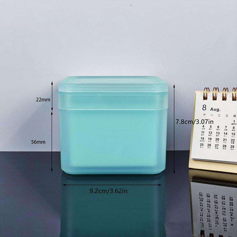 

Коробка для ватных дисков для снятия макияжа квадратная двухслойная 300 г с откидной крышкой, с пинцетом для хранения ватных дисков, для предметов первой необходимости для красоты синий