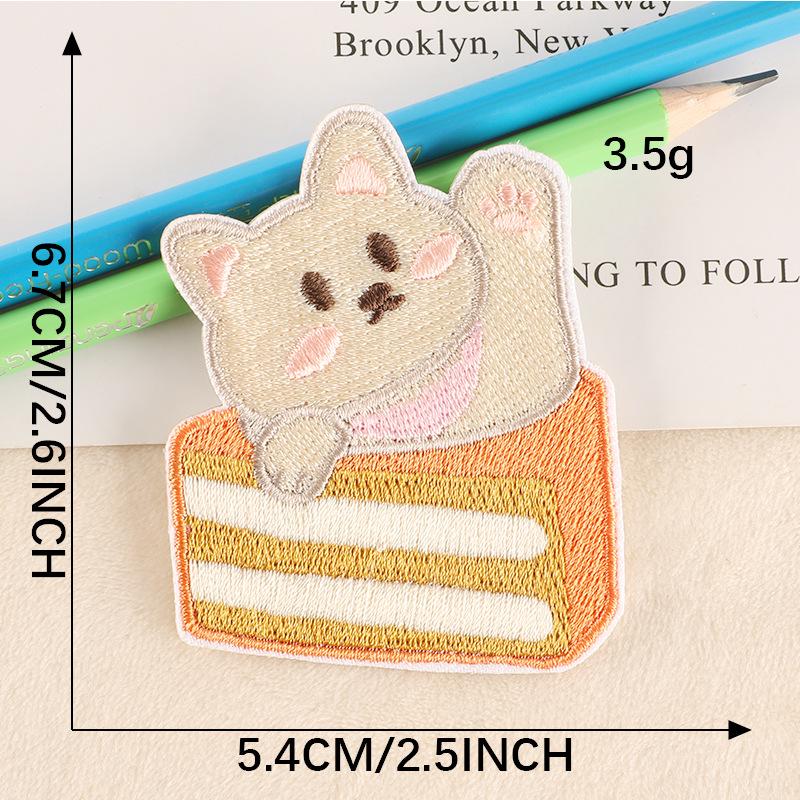 Cartoon Anime Cat Embroidery Self-Adhesive Patch - DIY Clothing Accessory