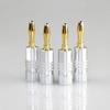 4pcs/10pcs  Banana Connector 4mm Speaker Banana Plugs 24K Copper Gold Plated 4mm Banana Jack Match with 4mm Binding Post