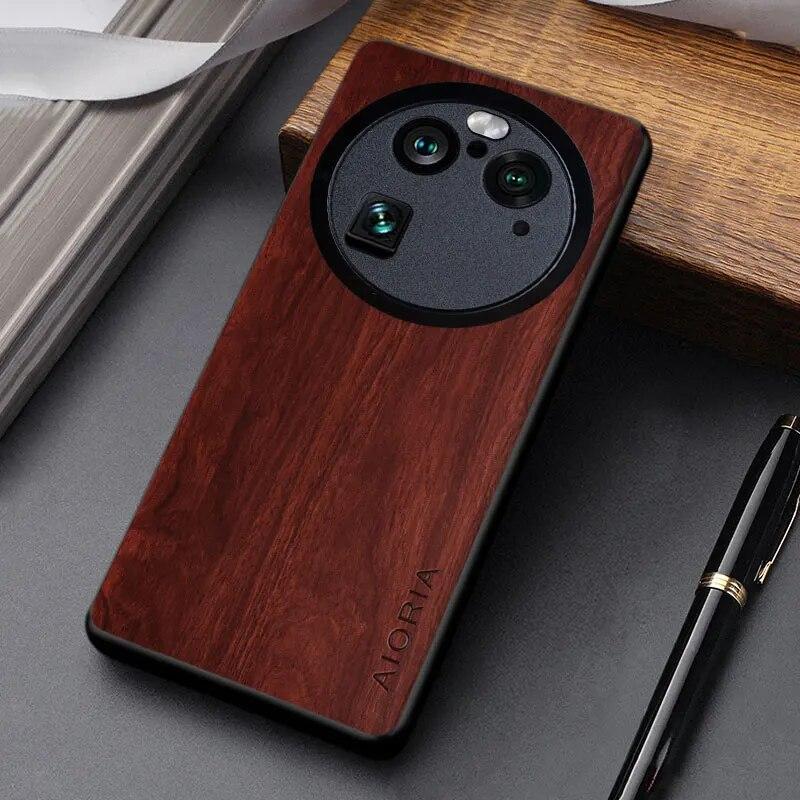 Wooden Pattern Case For OPPO Find X6 Pro Coque Simple Unique Design Lightweight Pu Leather Cover for Find X6 Pro Case Funda