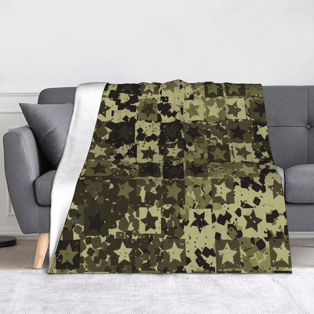 Tree Camouflage Fleece Throw Blankets Hunting Camouflage Pattern Blankets for Bed Travel Soft Plush Thin Quilt