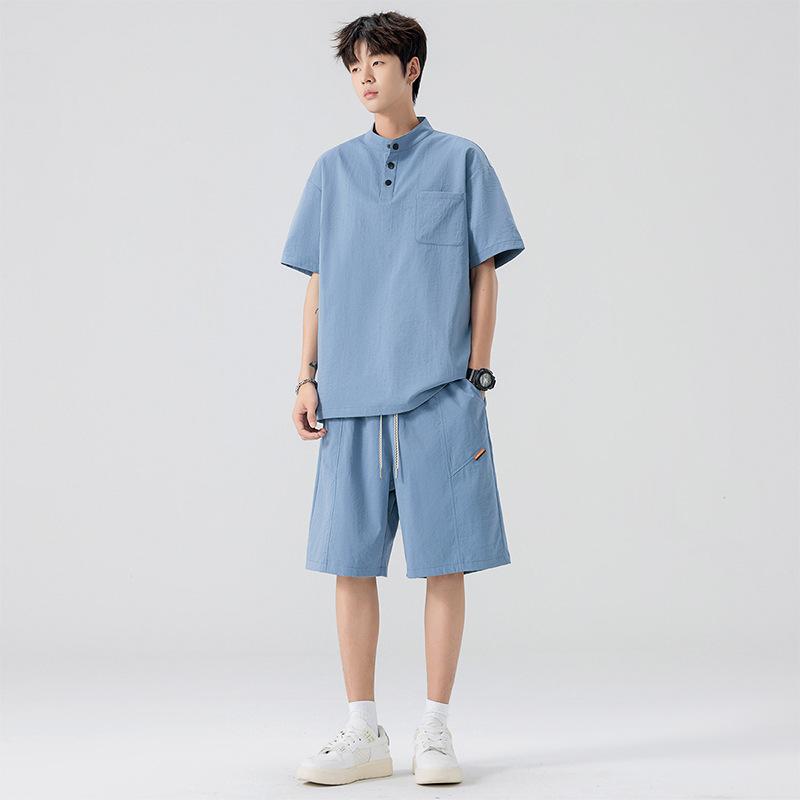 

Летний костюм с шортами из муслина 8XL 8XL синий