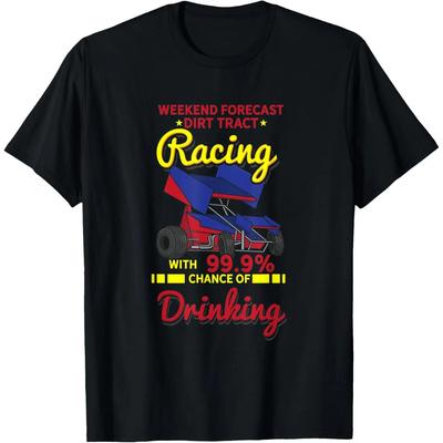 Dirt Track Racing & Drinking Motorsport Dirt Sprint Cars T-Shirt