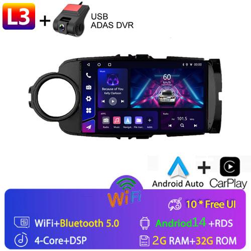 Android 13 Car Radio Multimedia Player For Toyota Yaris 2012 - 2017 RHD/LHD Android Auto Navigation GPS Autoradio Carplay WIFI
