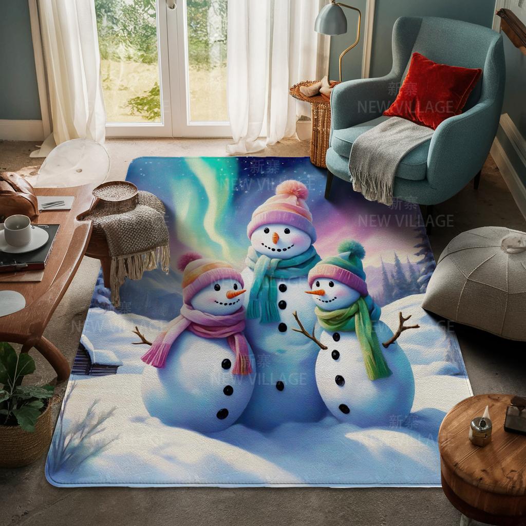 House Entrance Carpet Home Door Mat Living Room Bath Foot Bathroom Non-slip Water Absorption Rugs Bath Merry Christmas Winter