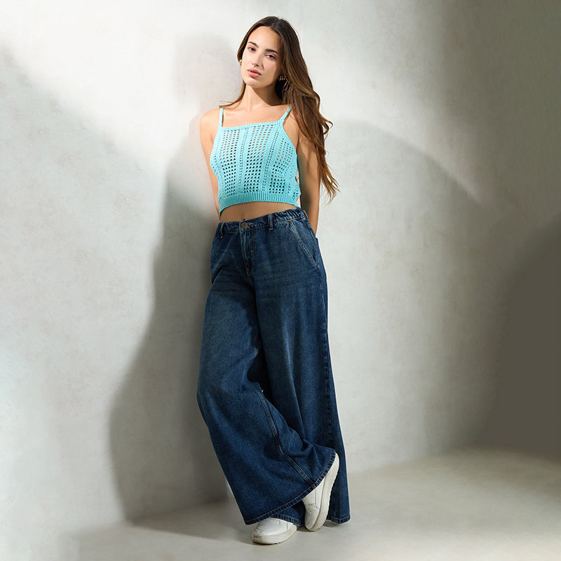 

Virgio Women Full Length Wide-Leg Fit Jeans 30 синій