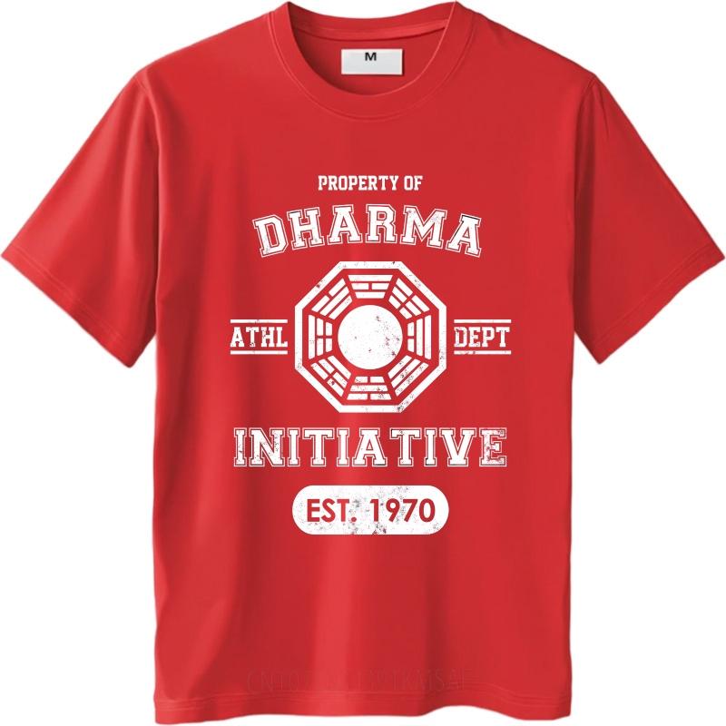 

Vintage Summer Teenagers T Shirt Property Of Dharma Initiative Athl Dept Est 1970 Short Sleeve Travel Oneck Tees Teeshirt Male S