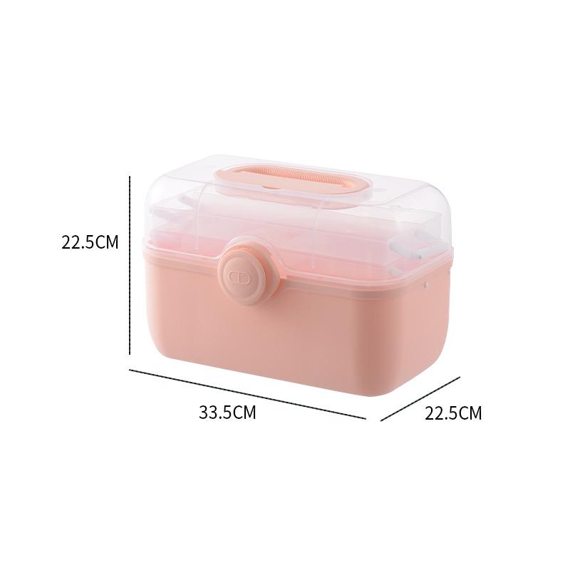 Portable Multi-layer Plastic First Aid Box: Large-Capacity Medical and Pill Storage for Household Use