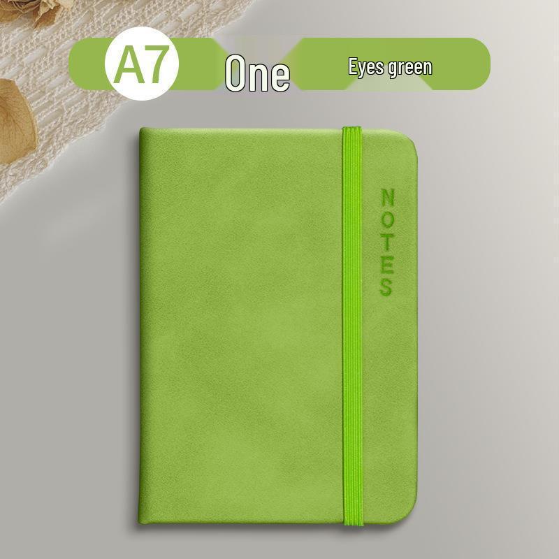 Sijin A7 Leather Hardbound Notebook with Elastic Band - Portable Pocket Planner for On-the-Go Note-Taking