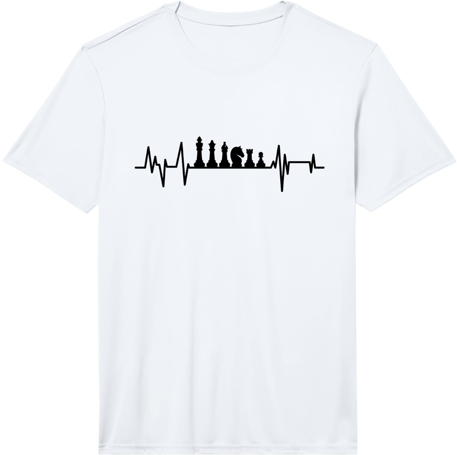Chess Heartbeat Chess Player Cute Design Funny Gift Performance T-Shirt Unisex T-Shirt XL