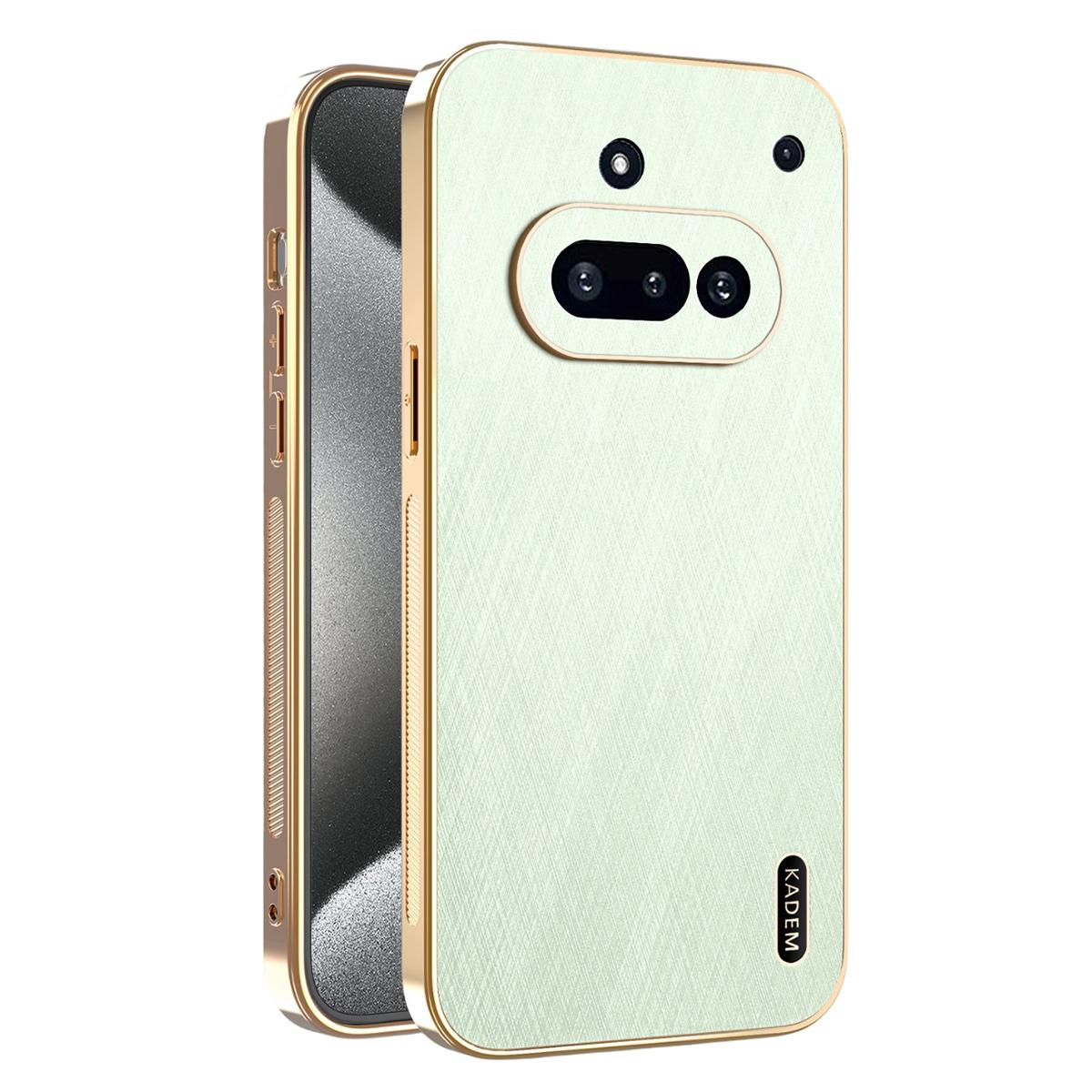 

KADEM для Nothing Phone (3a) Чехол Гальваническое покрытие Шелковистая текстура ПУ+ТПУ Задняя крышка для телефона Green