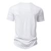 Mens Casual Solid Color Henley Collar Short Sleeve T Shirt