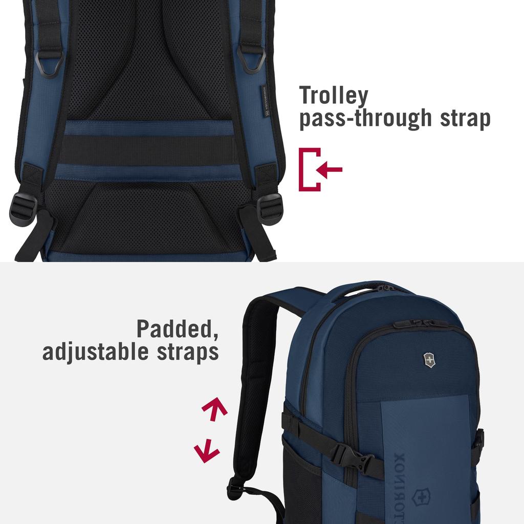 Victorinox Vx Sport EVO Compact Backpack Multifunctional 16-Inch Laptop Sleeve Bottle Holder Trolley Sleeve 20L Blue 611415