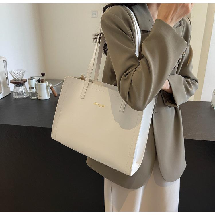 Women's 2024 Spring/Summer Versatile Solid Color Tote – Korean Style Shoulder Bag