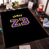"Black Rug with Yellow 'James 23' Design - Non-slip rug suitable for living room and bedroom sofas"