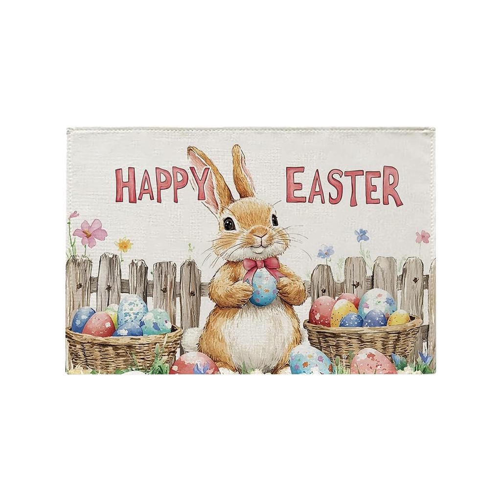 Easter Placemat 1812in, Bunny Pattern, Spring Holiday , Indoor Placemat, Home Decor.